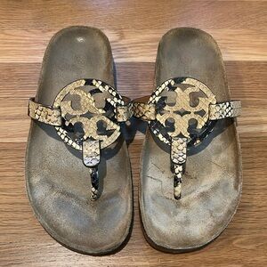 Tory Burch Miller Cloud in size 7 snake skin print leather